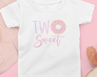 Trendy Two Sweet Tee, Donut Shirt Girl, Donut Birthday Shirt, Two Sweet Birthday, Family Donut Tee, 2nd Birthday Girl Outfit, 2nd birthday