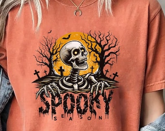 Retro Spooky Season Comfort Colors Tee, Halloween Fall Vibes,  Spooky Halloween Shirt, Spooky Fall, Spooky Ghost, Spooky Gift For Halloween