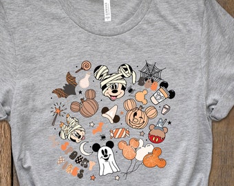 Retro Mickey Minnie Halloween Shirts 2026, Vintage Disney Halloween T-shirt, Spooky Shirt, Halloween Pumpkin, Disney Fall shirts