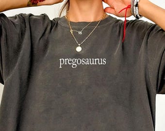 Pregnancy Announcement Tee Comfort Colors®, Pregosaurus Shirt