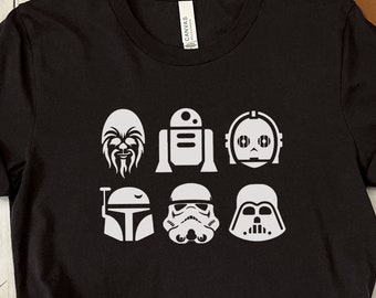 Star Wars Shirt Retro, Disney Star Wars, Gift For Men Women, Kid Shirt, Star wars Tshirt, Disney Family Vacation Shirt, Star War Characters