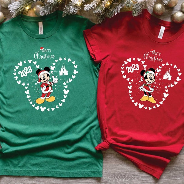 Disney Christmas Mickey and Minnie matching shirts Disneyworld Christmas shirts 2023 Xmas couple Disneyland shirts Disney Christmas trip