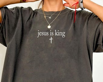 Christian Mom Tee Comfort Colors®, Jesus Is King Shirt, Minimalist Christian Shirt, Religious Mom Shirt, Jesus Shirt, Christianity Gift