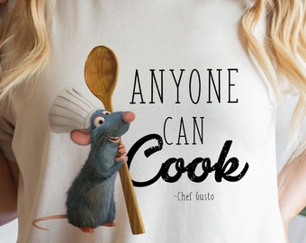 Ratatouille Remy Shirt, Ratatouille Mouse Chef shirt, Epcot Food And Wine, Anyone Can Cook, Ratatouille Shirt, Vintage Ratatouille Gusteau's