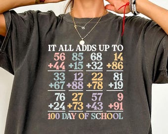 Math Shirt Comfort Colors®, 100 Days of School, Math Teacher Group 100th Day Tee,Celebrate 100th Day Tee,School Spirit,Gift for Math Teacher
