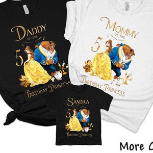 Beauty And The Beast Birthday Shirt Princess Belle Shirt Beauty And The Beast Shirts For Family Party Princess Belle Birthday Shirt