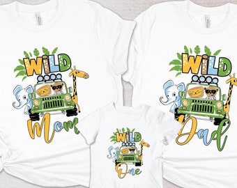 Wild One Shirts Family, Safari Wild One Shirt, Wild One Birthday Family Tee, 1st Birthday Party, Jungle Birthday Outfit, Safari Zoo Birthday