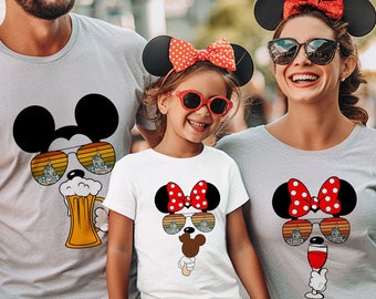 2026 Food and Wine Festival Shirts, Mickey Beer, Minnie Wine, Mickey Ice Cream, Disney Matching Tees, Drinking and Snacking Around the World