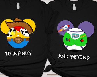 Disney Toy Story Shirts For Couple, To Infinity And Beyond, Woody Buzz Lightyear, Disney Couple Shirts, Disneyland Couple, Family Matching