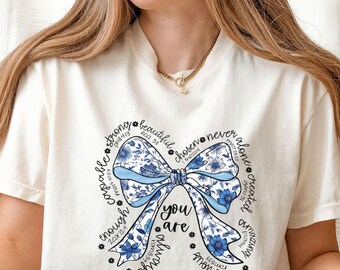 Coquette Bow Christian Tee Comfort Colors, God Says You Are Shirt: