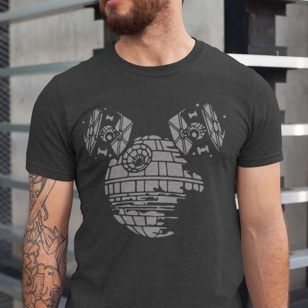 Camiseta de la Estrella de la Muerte de Star Wars, Camiseta de la Estrella de la Muerte de Mickey, Camiseta de Star Wars, Camiseta vintage de Star Wars, Regalo de Star Wars, Camiseta de Disney para hombre, Orejas de Mickey