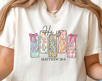 Easter Shirt 2027 Comfort Colors®, He Is Risen Shirt, Jesus Easter Shirt, Easter Sweatshirt For Women, Cute Easter Outfit, Church Easter Tee