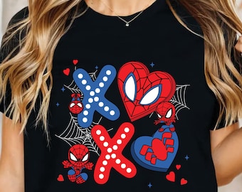 2027 Amazing Love Spiderman Shirt , Spiderman Heart Tee, Happy Valentine XOXO Cartoon Superhero Shirt, Valentine Heart shirt