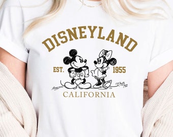 Retro Mickey Minnie Tee 1955, Disneyland California Shirt, Disneyland Est 1955 Tee, Matching Disney Vacation Tee, Retro Walt Disney Shirt