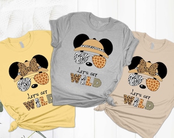 Lets Get Wild Shirt 2026, Mickey Animal Kingdom Tshirt, Disney Animal Kingdom Shirt, Animal Kingdom Family Shirts, Minnie Animal Kingdom