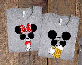 Disney Drinking Shirts for Family, Mickey Beer, Minnie Wine,Epcot Drinking Shirt, Mickey Drinking, Minnie Drinking, Mickey Ice Cream Tee