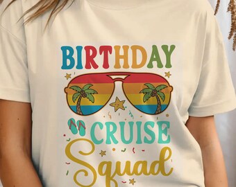 2026 Custom Cruise Birthday Squad Shirt, Birthday Cruise Shirts for Family, Matching Cruise Crew Shirt, Personalized Cruise Birthday Party