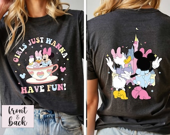 Disney Besties Tee Front & Back, Mouse and Duck Summer Shirt, Girls Just Wanna Have Sun, Disneyworld Tee, Disney Summer Tee, Minnie Daisy