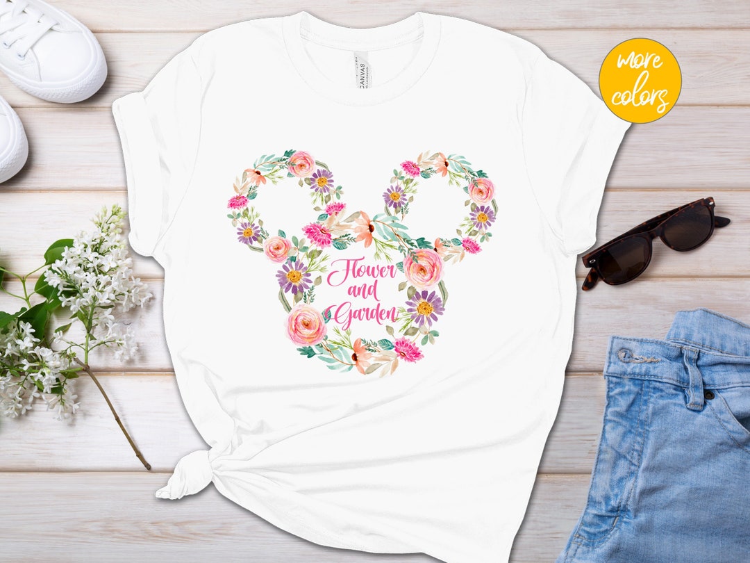 Epcot Flower and Garden Shirt Mickey Floral Shirt Epcot Flower Shirt Minnie Flower T Shirt Mickey Flowers Shirt Girls Travel Shirt Etsy