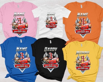 2026 Cars Birthday Shirts, Cars family shirt, Disney Cars T-shirt,  Lightning Mcqueen birthday shirt, Disney Cars Disney Cars personalized