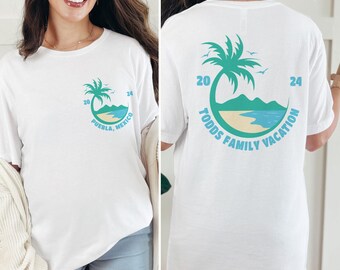 Custom Family Beach Shirts 2026,  Summer Shirts Family, Personalized Matching Group Vacation Tee, Girls Trip, Tropical Island Bach Shirts
