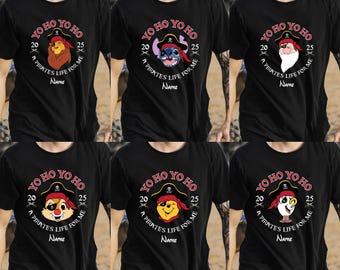 Custom Pirates Family Shirts 2026, All Disney Characters, Yo Ho Yo Ho A Pirate's Life for Me shirts, Matching Pirates of the Caribbean shirt