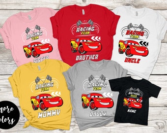 Disney Cars Birthday Shirts, Cars family shirt ,Cars Party Shirt, Cars Lightning Mcqueen shirt, Disney Cars Matching Tee, personalized shirt