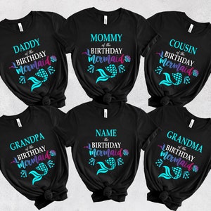 Mermaid birthday shirt, Mermaid Birthday Outfit, Mermaid Birthday Party, Little Mermaid 1st Birthday Outfit, Mermaid Family Shirts