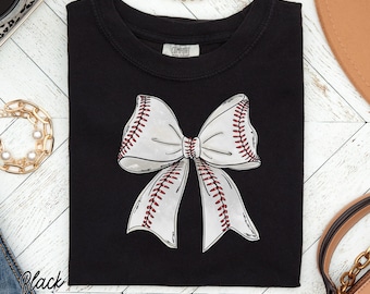 Coquette Bow Baseball Shirt Comfort Colors, Game Day Tee