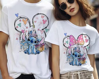 Colorful Stitch Shirt, Disney Tee, Disney Stitch Shirt, Disney Castle Tee, Stitch Disneyworld Shirt, Disney Vacation Tee, Magic Kingdom Tee