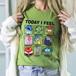 Today I Feel Shirt, Inside Out Tee, Emotions T-Shirts, Disneyland Trip immagine 3