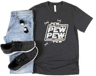 Star Wars Pew Pew Pew T-Shirt, Star Wars Laser Shirt, Funny Space Star Gift shirt, Men's Star Wars Fighter Pew Pew Pew Shirt, Women Men kids