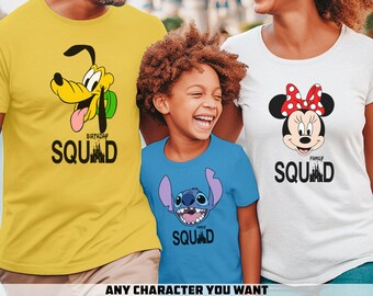 Disney Characters Birthday Shirts 2026, Disney Birthday Shirts, Disney Birthday Squad Family Tees, Disney Birthday Group Tees,Disney Squad