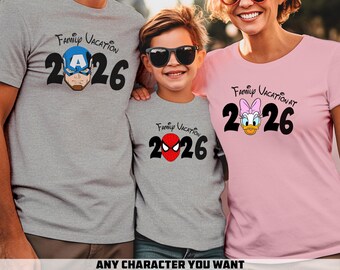 2026 Matching Family Disney Shirts, Disney Family Vacation Tee, Disney Trip, Characters Disney Family Tee, Mickey Minnie Magic Kingdom Group
