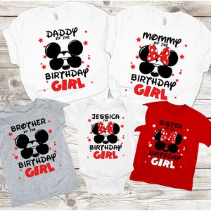 Mickey and Minnie birthday boy and girl shirts, Disney Birthday Shirts, Mom Dad Brother Sister Family Mickey Disneyland Birthday Shirts