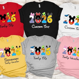 2026 Disney shirt, Disney vacation family shirt, Disneyland trip 2026, First Disney Trip,  Matching Disney Family shirts, Mickey and Minnie