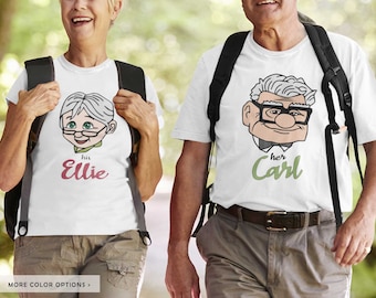 Trendy Carl and Ellie Shirts, Disney couple shirts, Disney Up shirts, Couple Disney, Matching shirts, Couple vacation shirts