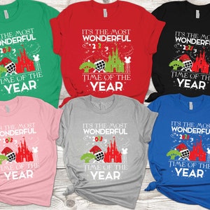 Disney parks Christmas shirt, most wonderful time Disneyworld Christmas shirt, Disneyland Christmas Family shirts, Disney Family Vacation
