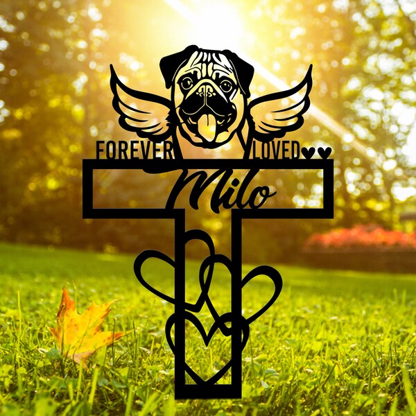 Pug Metal Memorial Etsy