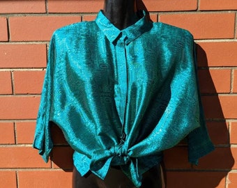 Vintage Satin Blouse | Etsy Australia