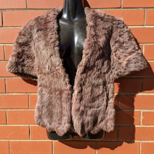 Vintage Mid-Century Rabbit Fur Stole Capelet