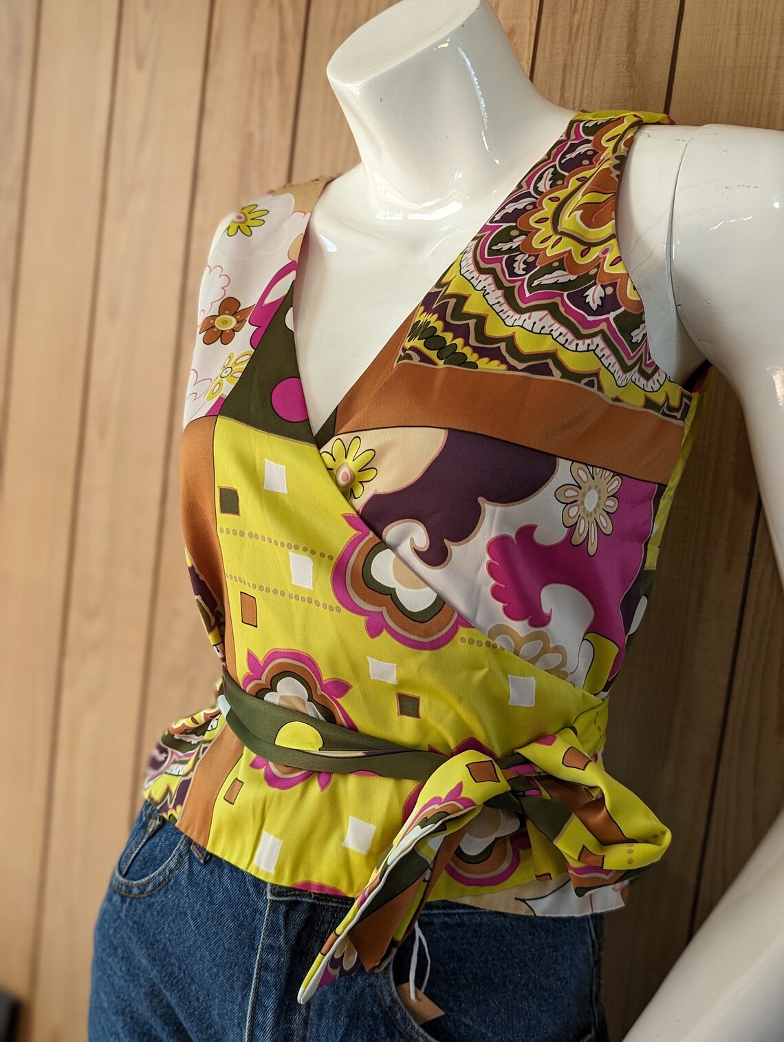 Y2K floral satin babydoll tank - L main image 1