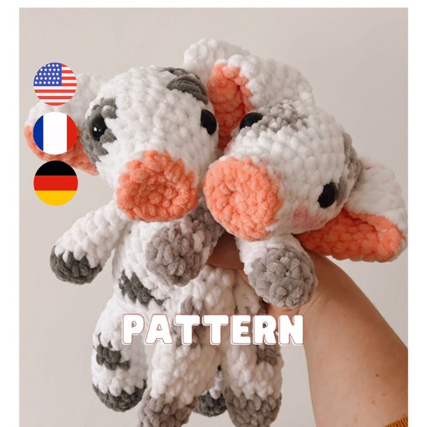 Duo - PUA the Snuggler & Plushie- Crochet Pattern - PATTERN ONLY - English-French-German version