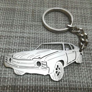 Llavero de coche para regalo de Navidad con nombre personalizado, regalo para él, llavero de fan personalizado, Chevrolet Chevelle SS 1971