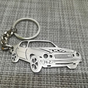 Llavero de coche para regalo de Navidad con nombre personalizado, regalo para él, llavero personalizado para fan, Chevrolet Camaro Z28 1974