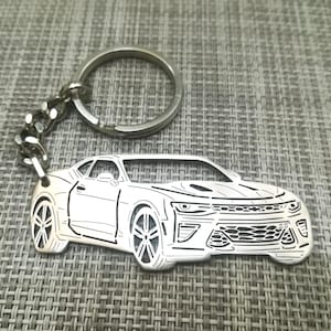 クリスマスプレゼント、名前入り車用キーホルダー、彼へのプレゼント、パーソナライズされたファンキーリング、2018年式シボレーカマロSS
