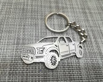 Llavero de coche con nombre personalizado, regalo de cumpleaños para novios, regalo para él, llavero personalizado, Ford Raptor 2020