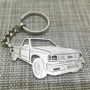 Christmas gifts car keychain  with Personalized Name, Gift for Him, Personalized Fan Key Ring , GMC S15 1987