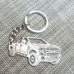 Custom gift Car Keychain with Personalized Name, Gift for Him, Personalized Fan Key Ring ,Ford F250 2022 Platinum super Crew Tremor 7.3