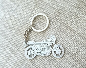 birthday gift for boyfriends car keychain  with Personalized Name, Gift for Him, Custom keychain , Suzuki GS 750 1977